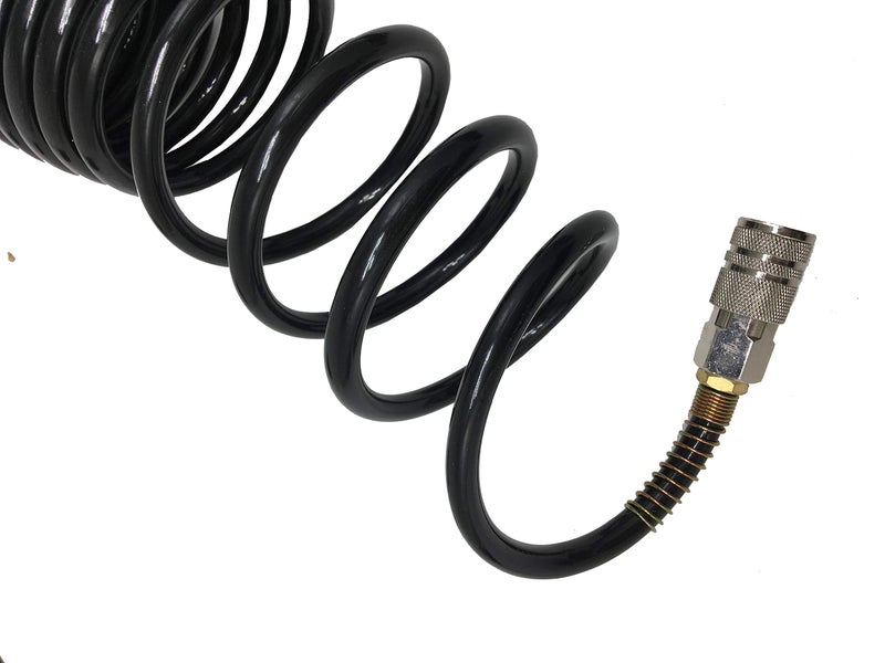 Lhfacc Recoil Air Hose Air Compressor Hose with Industrial Solid Brass Coupler and Plug 1/4 Inches x 25 Feet, Quick Connect, Black - Image 3